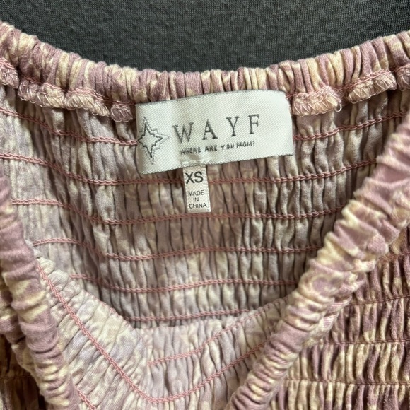 Wayf Violet Floral Ruffle Puff Sleeve Smocked Boho Cropped Wide Leg Jumpsuit  XS - Picture 10 of 10